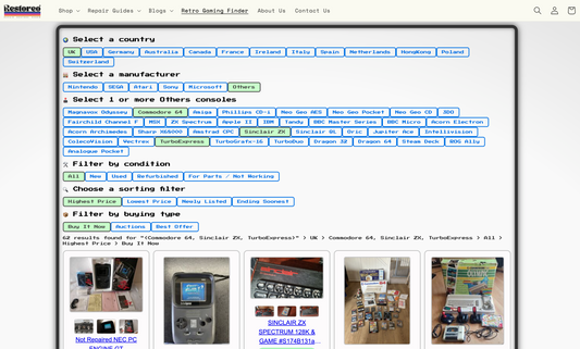 Find Rare & Affordable Retro Gaming Consoles with Restoreo's Retro Gaming Finder!