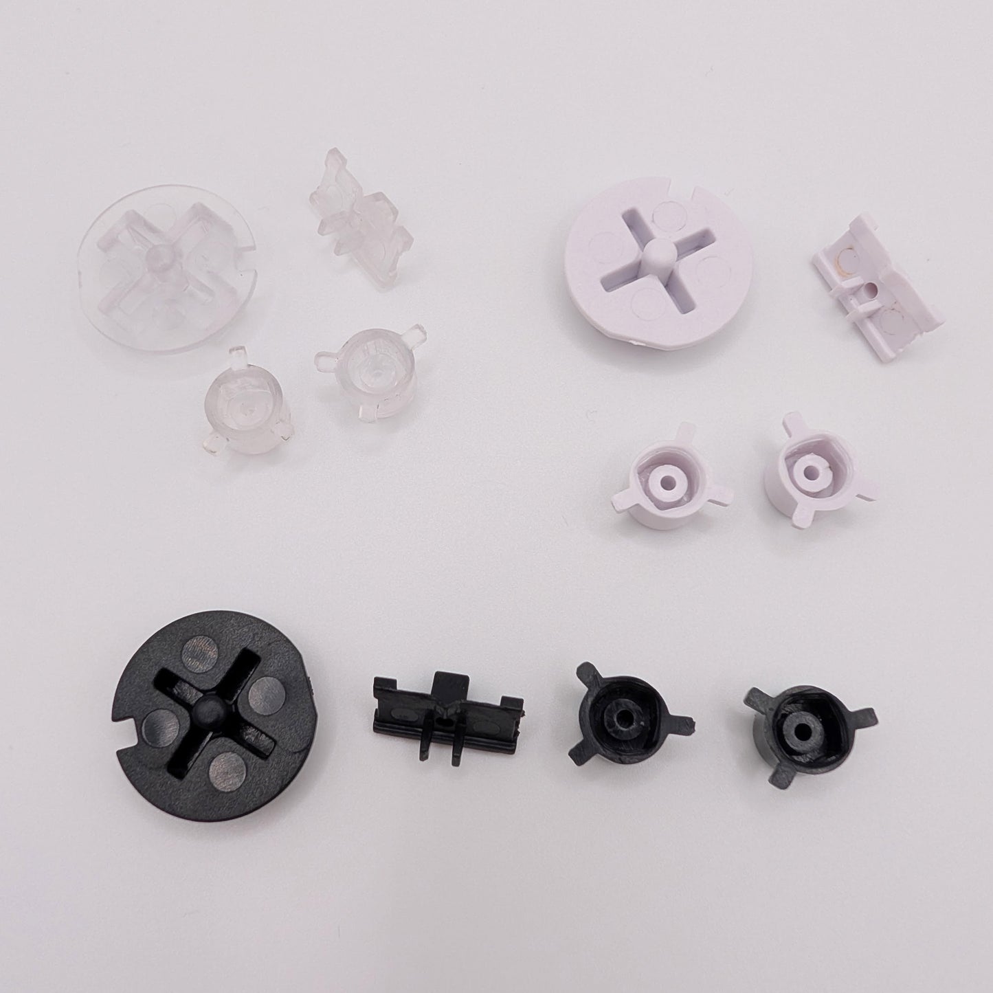Game Boy Pocket Replacement Button Set – D-Pad, A/B & Power Switch (Black, White, Clear) GBP