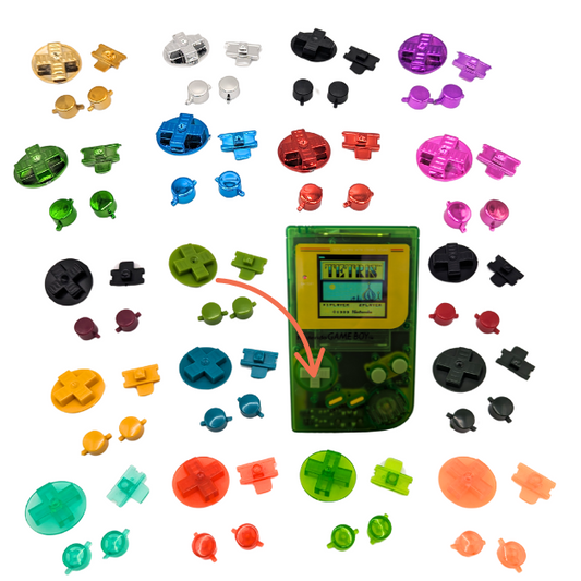 Buttons Keypads for Original Game Boy DMG - GB Gameboy A & B Buttons, D-pad and On/Off Switch (No silicone button pads)