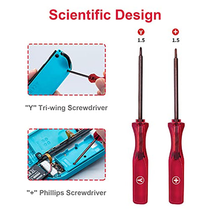 Mcbazel Tri-Wing & Philips Screwdriver Set for GBA NDS DSL Dsi 3DS XL/Wii/PS4/Switch/Switch OLED Controller (Set of 2)