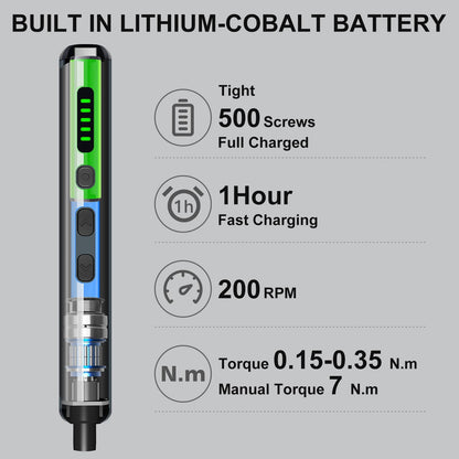 STREBITO Mini Electric Screwdriver Set, 70 in 1 Small Electric Screwdriver Cordless - 64 S2 Preicison Bits, 5 Torque Settings, 4 LED Lights, Mini Power Screwdriver Repair Tool Kit for PC RC Electronic