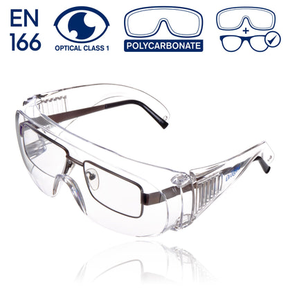 Dräger Safety Over Glasses X-pect 8110 Robust Eye Protection Goggles - Ideal Safety Glasses for Construction, Laboratory, Cycling Glasses, Safety Goggles for Mining, DIY, Healthcare - 1 Pair