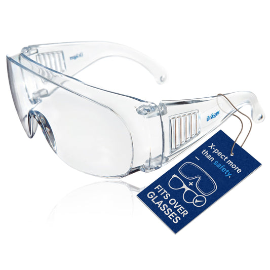 Dräger Safety Over Glasses X-pect 8110 Robust Eye Protection Goggles - Ideal Safety Glasses for Construction, Laboratory, Cycling Glasses, Safety Goggles for Mining, DIY, Healthcare - 1 Pair