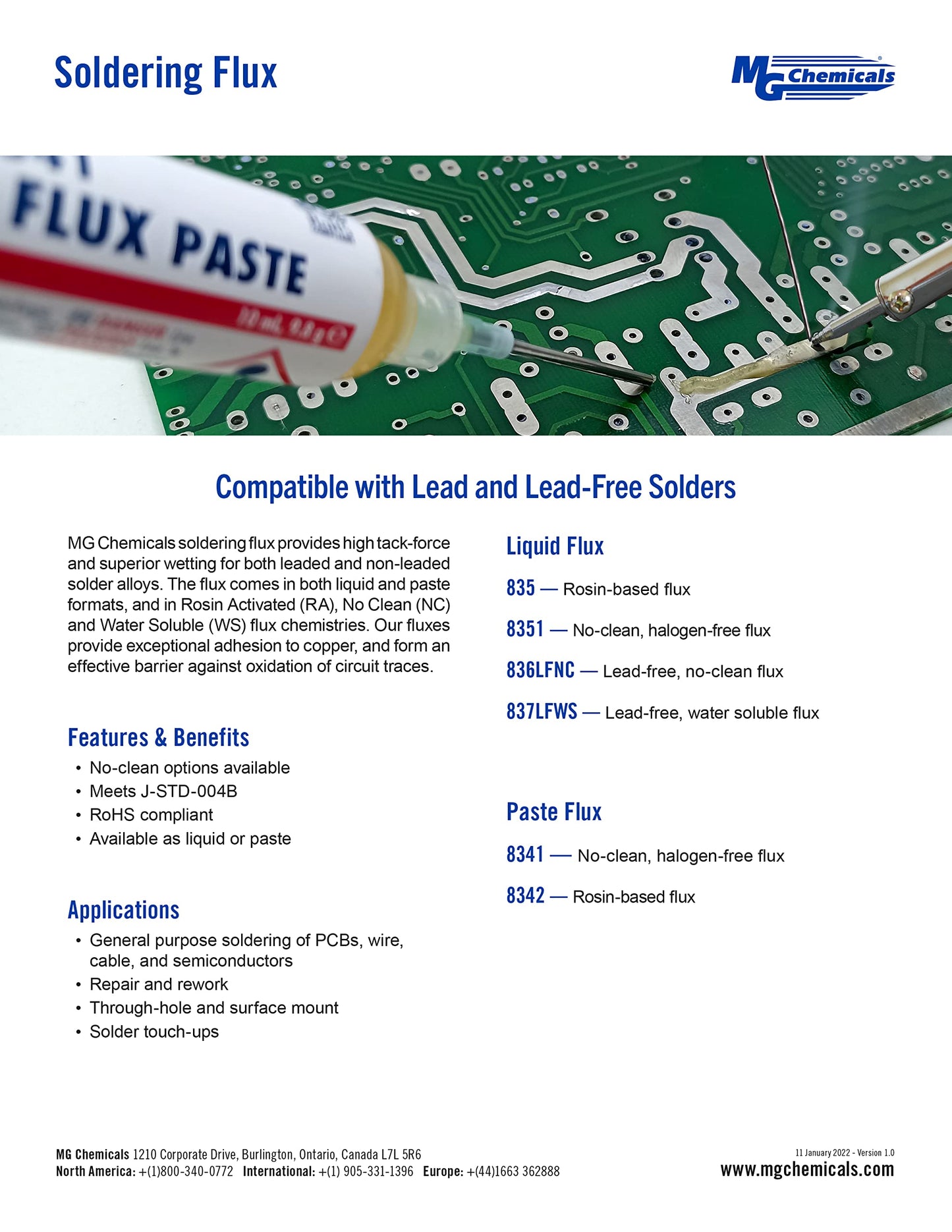 MG Chemicals 8341 No Clean Flux Paste, 10 ml Pneumatic Dispenser (Complete with Plunger & Dispensing Tip)