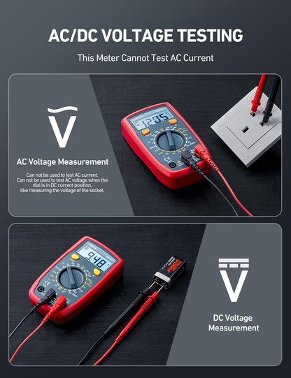 AstroAI Digital Multimeter Voltmeter Ohmmeter Ammeter Multi Tester Meter with Backlit LCD Electronic Test Meter Measures Voltage, Current, Resistance; Tests Continuity, Diode