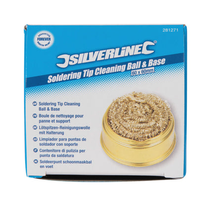 Silverline Soldering Tip Cleaning Ball & Base 60 x 60mm (281271)