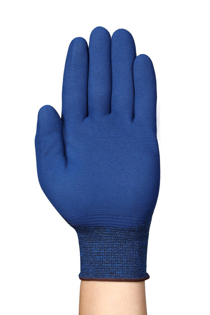 Ansell HyFlex 11-819 Ultrathin Work Gloves, Abrasion Resistant Nitrile Coating, Electrostatic Discharge Protection, Antistatic, Touchscreen, Industrial Safety, Blue, Size XL (12 Pairs)