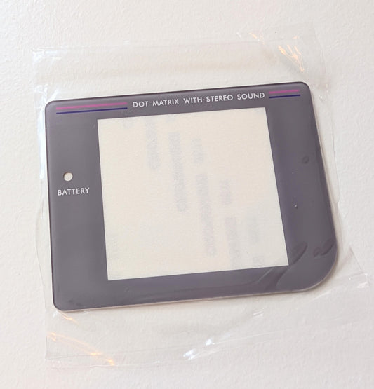 Game Boy GLASS Screen Cover Replacement – Original DMG-01 Front Panel Lens with Adhesive