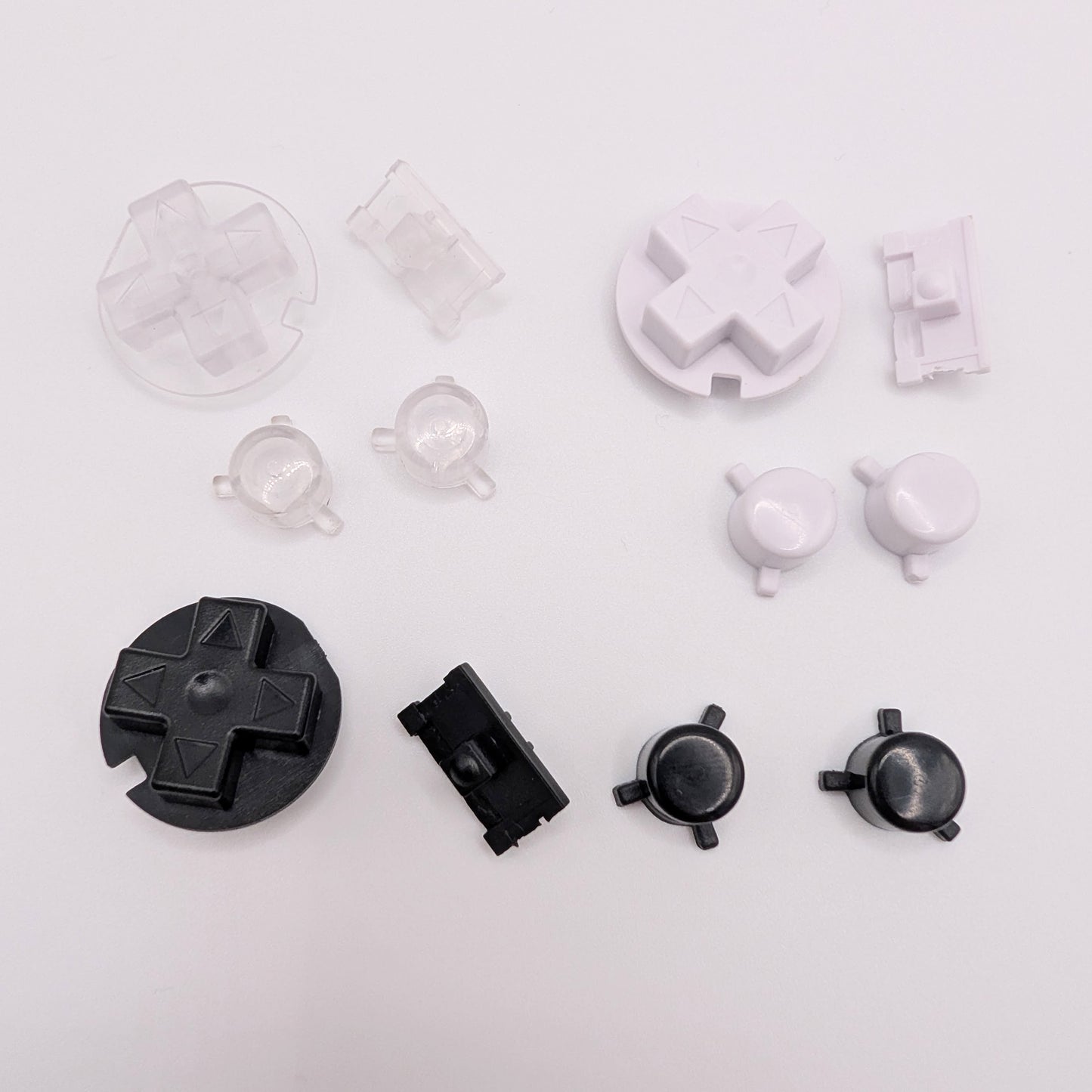 Game Boy Pocket Replacement Button Set – D-Pad, A/B & Power Switch (Black, White, Clear) GBP