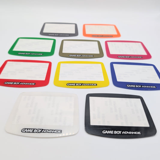 Game Boy Advance Screen Lens Replacement Cover - 10 Colours incl. Original Dark Grey GBA