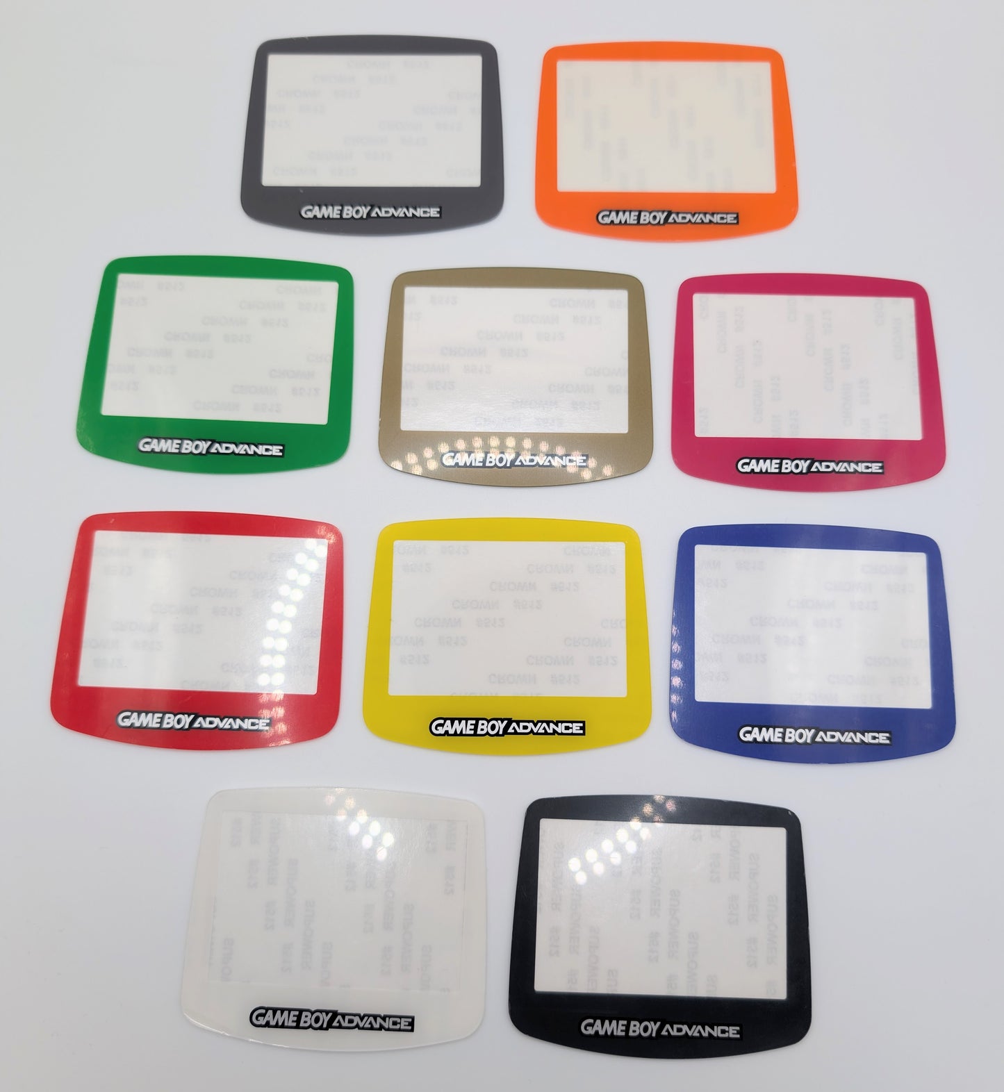 Game Boy Advance Screen Lens Replacement Cover - 10 Colours incl. Original Dark Grey GBA