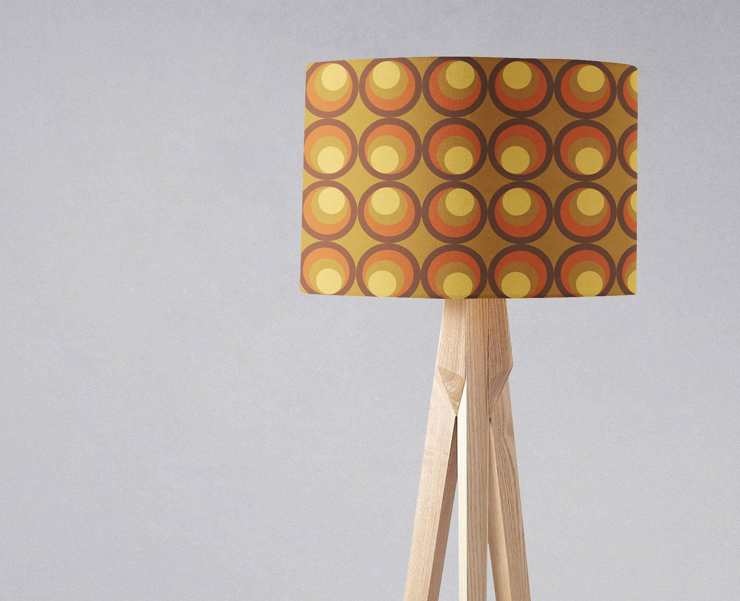 Brown and Orange Retro 1970's Design Lampshade, Ceiling or Table Lamp Shade